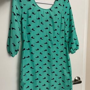 Thick zipper back cute whale dress.